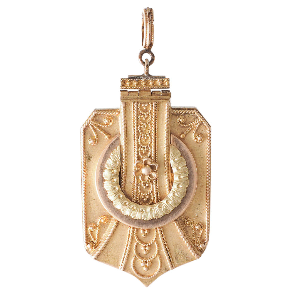Antique Gold Shield Pendant