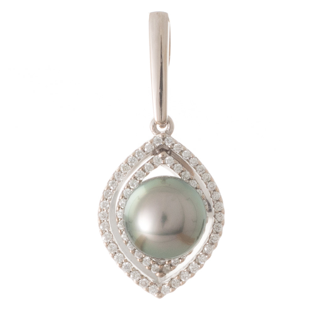 Tahitian Pearl & Diamond Pendant