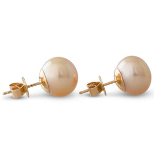 Pair Gold South Sea Stud Earrings