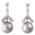 Silver Tahitian & Diamond Earrings