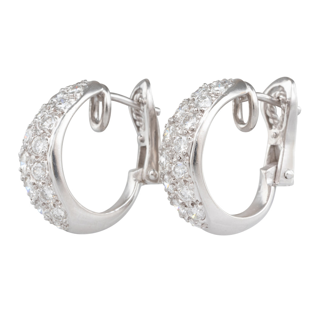 A Pair of French Diamond Hoops
