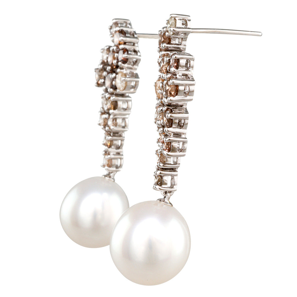 South Sea Cognac Diamond Earrings