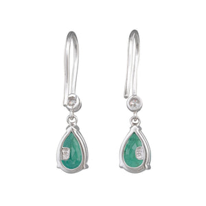 Emerald and Diamond Drop Earrings