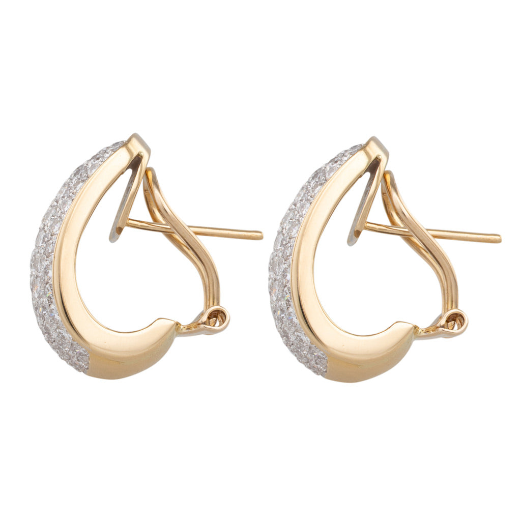 Two Tone Diamond Pave Earrings