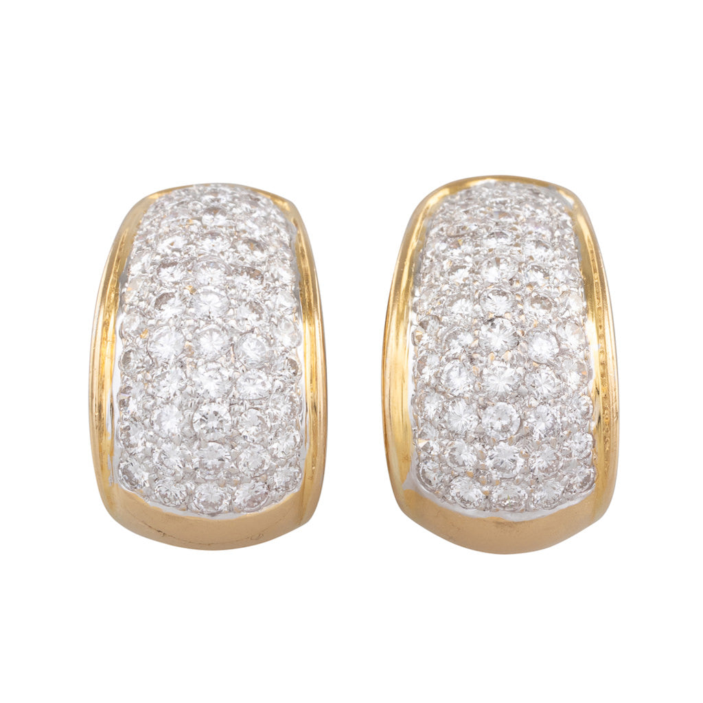 Two Tone Diamond Pave Earrings