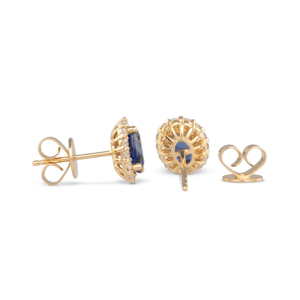 Sapphire & Diamond Cluster Studs