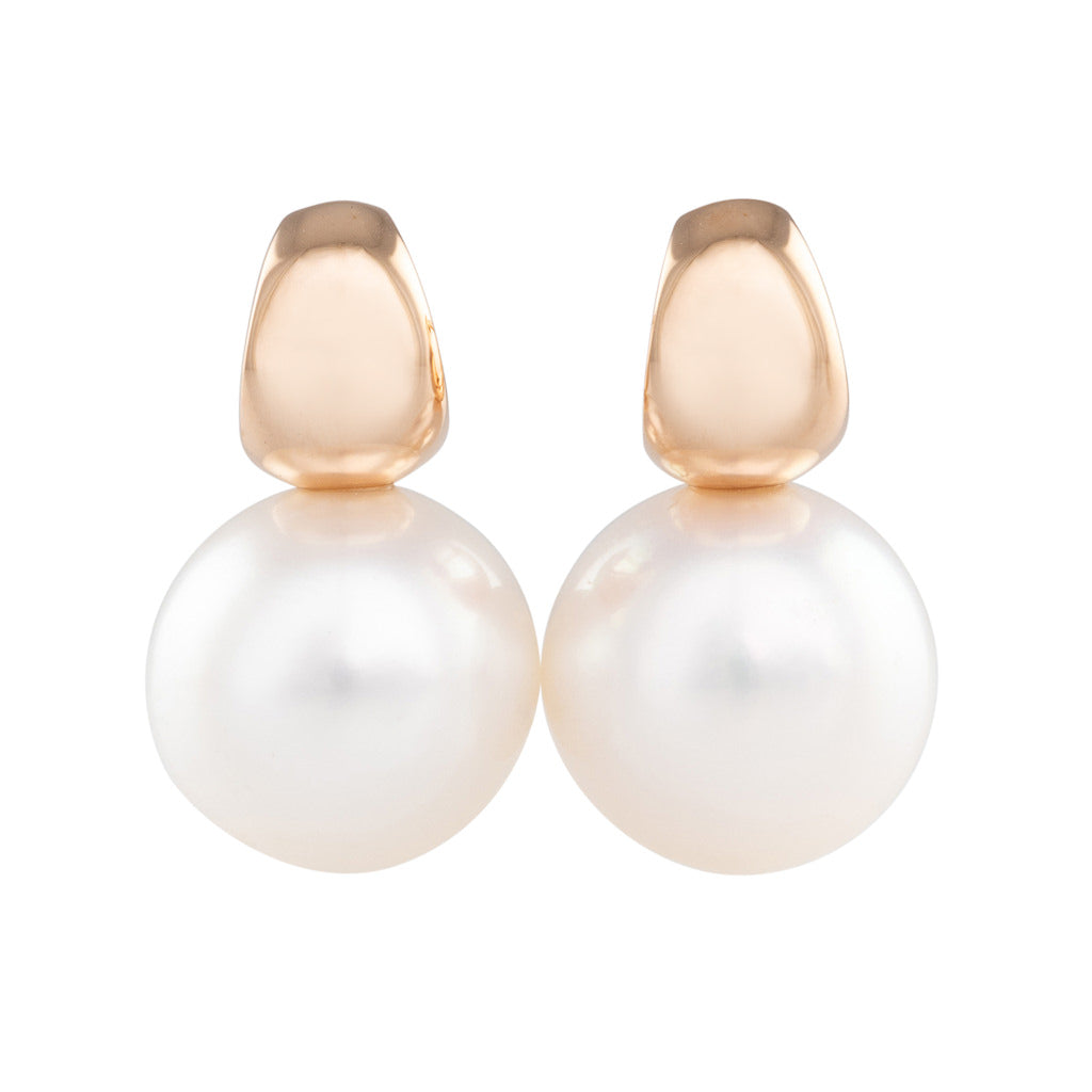 15mm South Sea Rose Gold Earrings