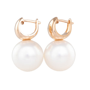 15mm South Sea Rose Gold Earrings