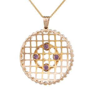 Amethyst & Seed Pearl Pendant