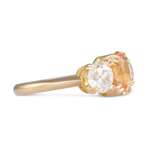 Apricot Sapphire & Diamond Ring