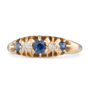 Antique Sapphire and Diamond Ring