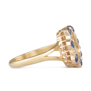 Sapphire Horse Shoe Ring