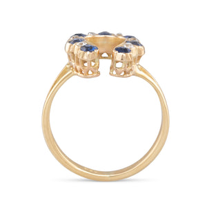 Sapphire Horse Shoe Ring