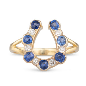 Sapphire Horse Shoe Ring