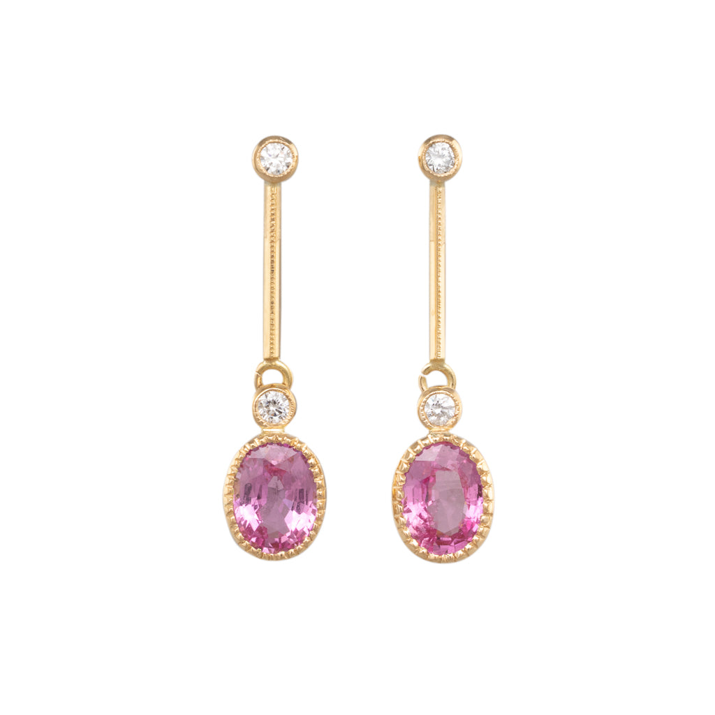Pink Sapphire Drop Earrings