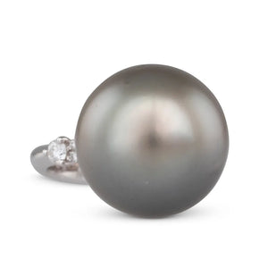15mm Tahitian Pearl & Diamond Ring