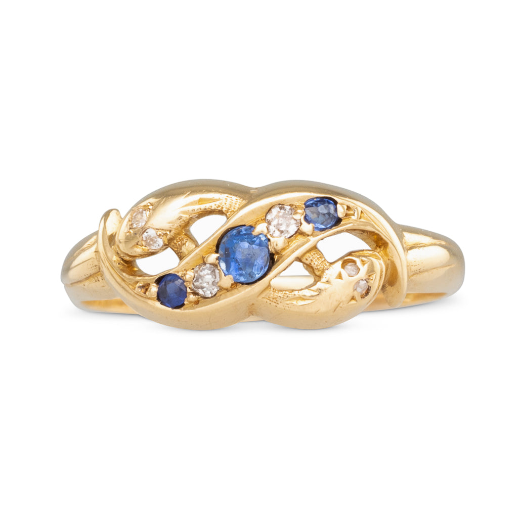 Antique Sapphire Snake Ring