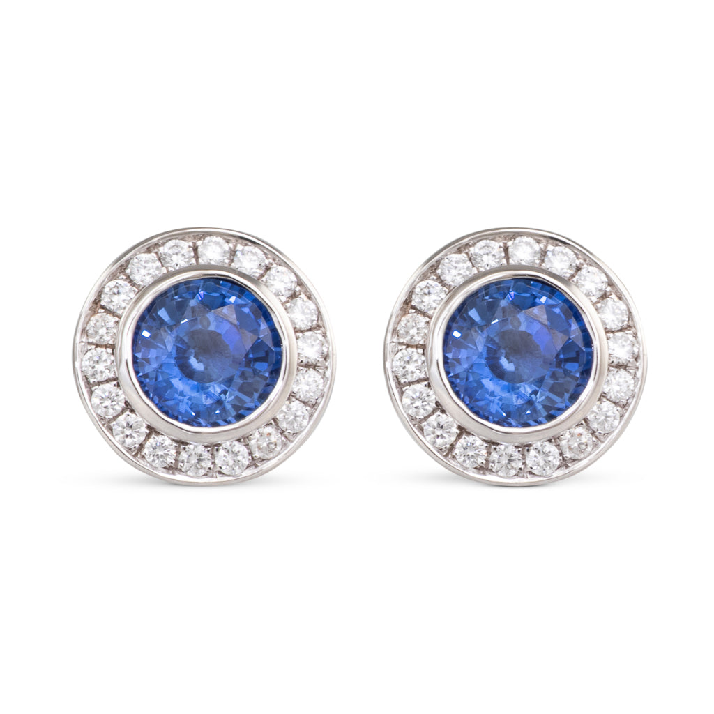 Sapphire and Diamond Earrings