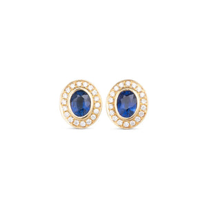 Oval Sapphire and Diamond Earrings