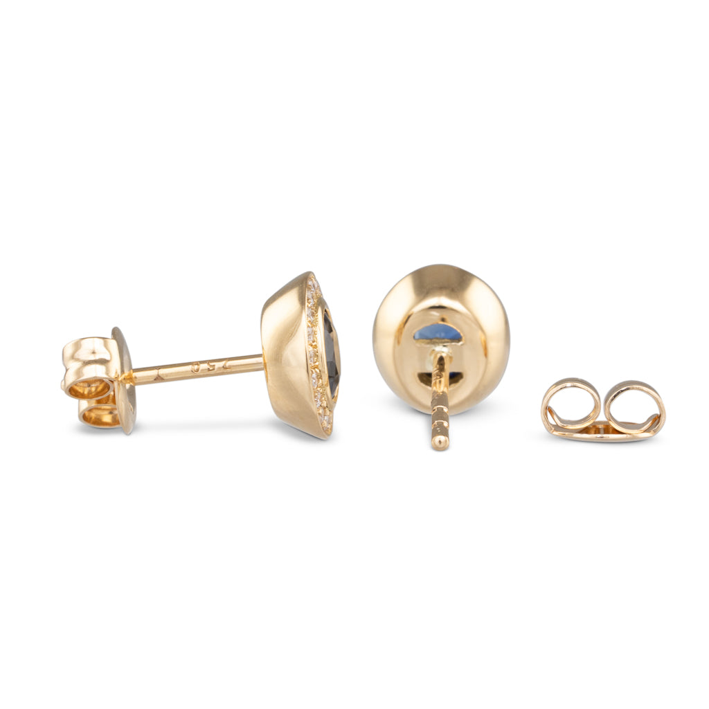Oval Sapphire and Diamond Earrings