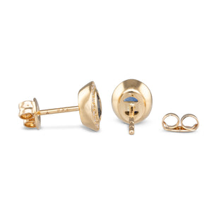 Oval Sapphire and Diamond Earrings
