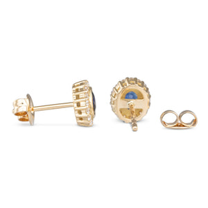 Oval Sapphire and Diamond Earrings