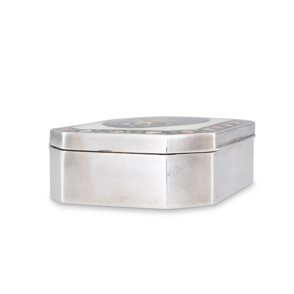 Trinket Box with Basket of Flowers