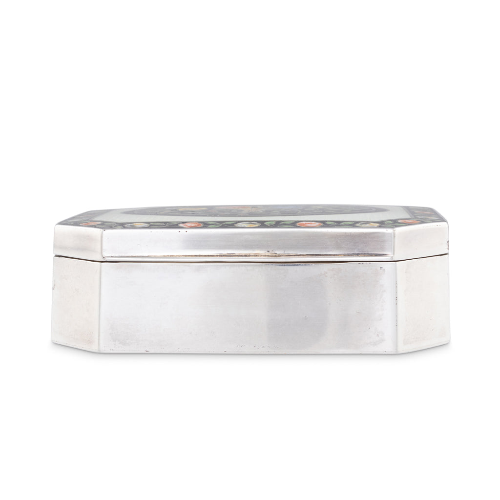 Trinket Box with Basket of Flowers