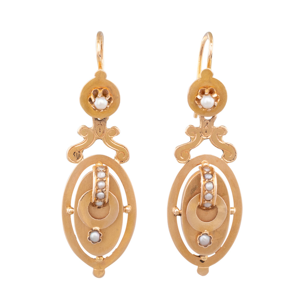 French Antique Gold Earrings