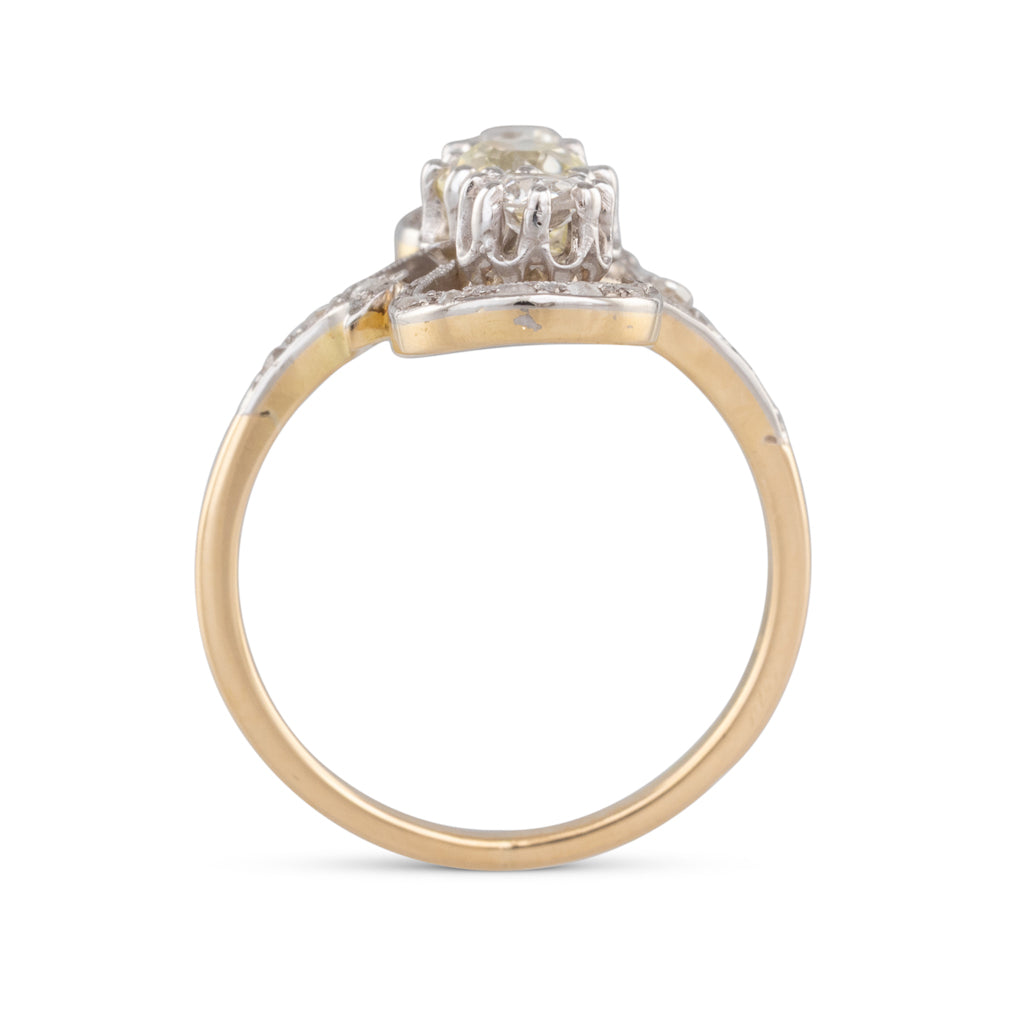 Three Stone Art Nouveau Ring