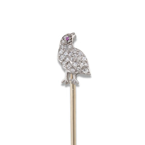 Diamond Set Bird Stick Pin