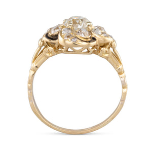 Antique Diamond Ring with Enamel