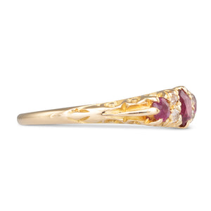 Ruby & Diamond Half Hoop Ring