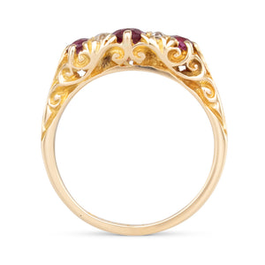 Ruby & Diamond Half Hoop Ring