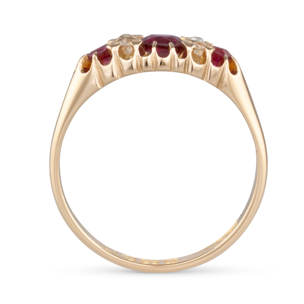 Ruby & Diamond Half Hoop Ring