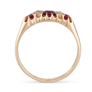 Ruby & Diamond Half Hoop Ring