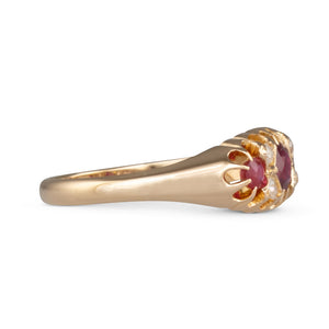 Ruby & Diamond Half Hoop Ring