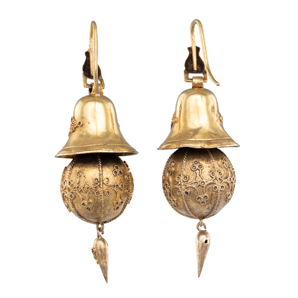 Etruscan Revival Gold Earrings