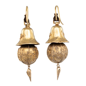 Etruscan Revival Gold Earrings