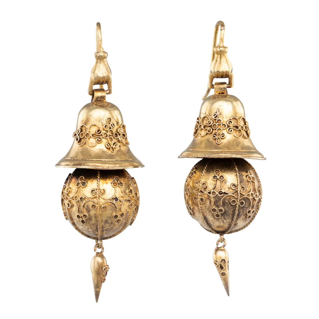 Etruscan Revival Gold Earrings