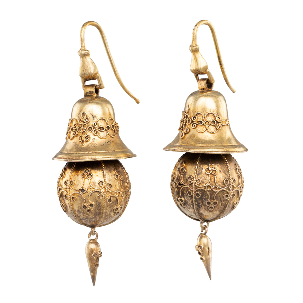 Etruscan Revival Gold Earrings