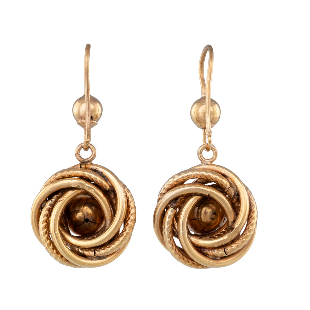 Antique Gold Knot Earrings