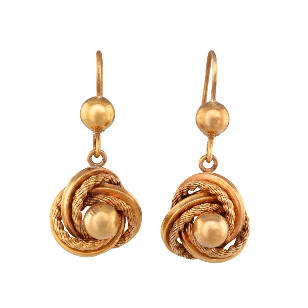 Antique Gold Knot Earrings