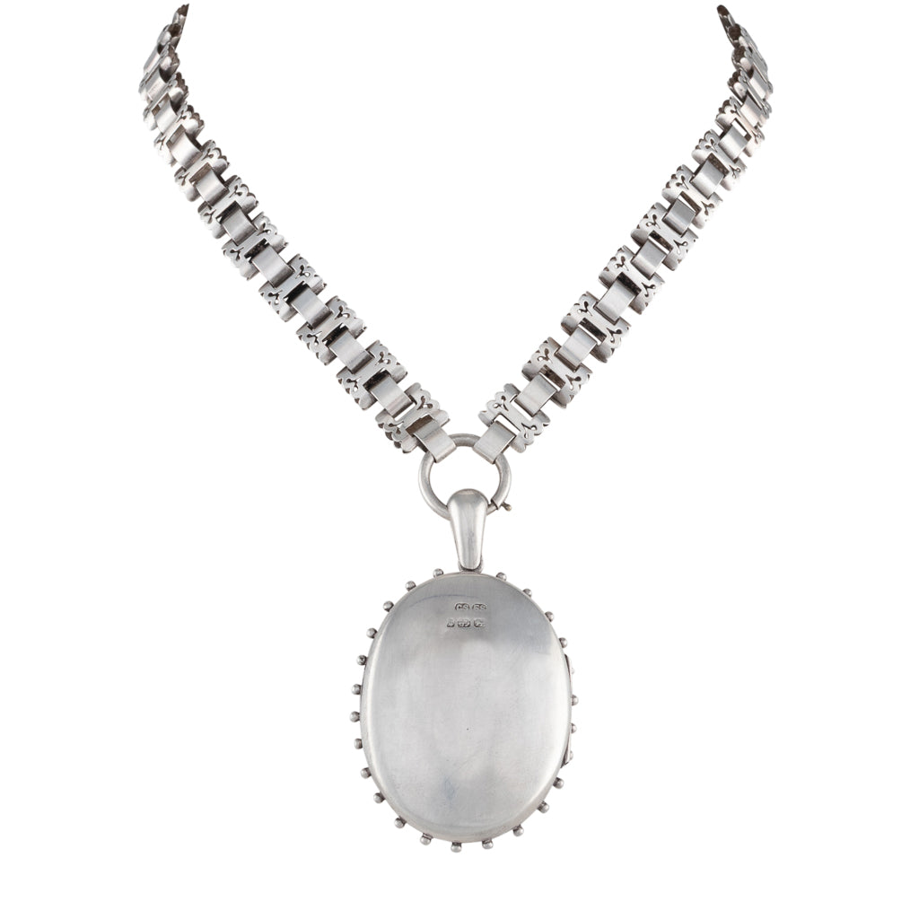 A Silver Necklace & Locket