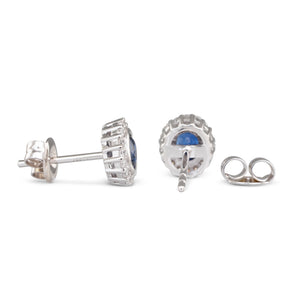Oval Sapphire and Diamond Earrings