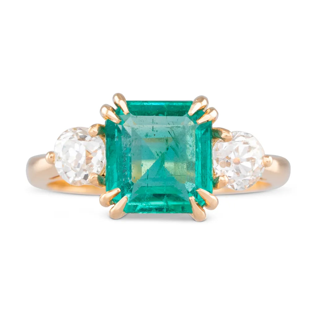 Zambian Emerald & Diamond Ring