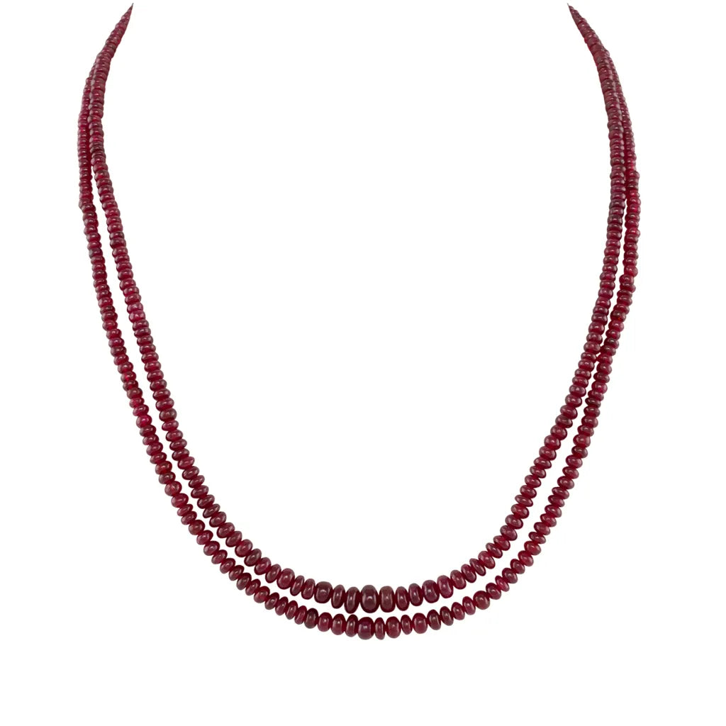 Double Strand of Ruby Beads