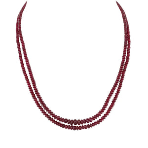 Double Strand of Ruby Beads