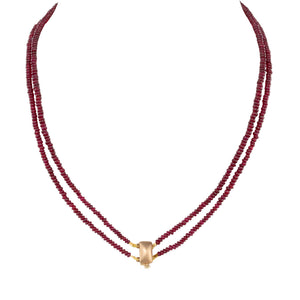 Double Strand of Ruby Beads