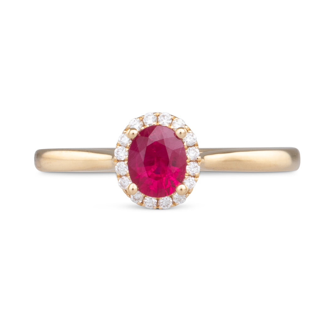 Ruby and Diamond Cluster Ring